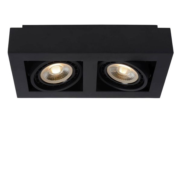 Lucide ZEFIX LED Deckenleuchte 2x GU10 Dim-to-warm 2x 12W dimmbar drehbar Schwarz 95Ra 09120/24/30