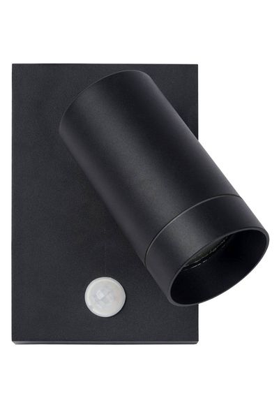 Lucide TAYLOR Außen-Wandleuchte GU10 360° drehbar Schwarz Sensor IP54 09831/01/30