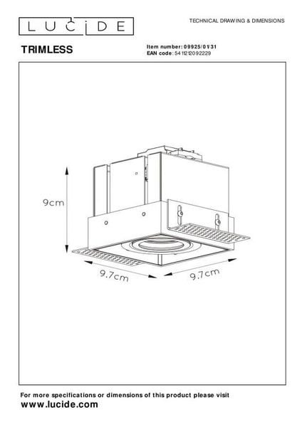 Lucide TRIMLESS Einbauleuchte GU10 360° drehbar Weiß 09925/01/31