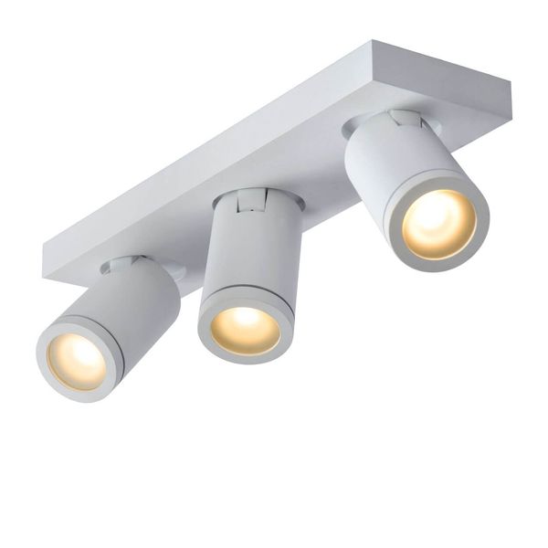 Lucide TAYLOR LED Deckenleuchte 3x GU10 Dim-to-warm 3x 5W dimmbar 360° drehbar Weiß 95Ra IP44 09930/15/31