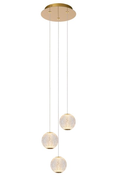 Lucide CINTRA LED Pendelleuchte 12,6W Transparent, Mattes Gold, Messing 90Ra 13499/13/60