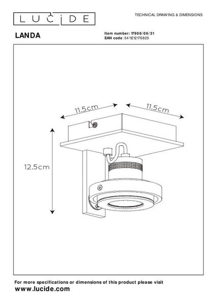 Lucide LANDA LED Deckenleuchte GU10 Dim-to-warm 5W dimmbar 360° drehbar Weiß 95Ra 17906/06/31