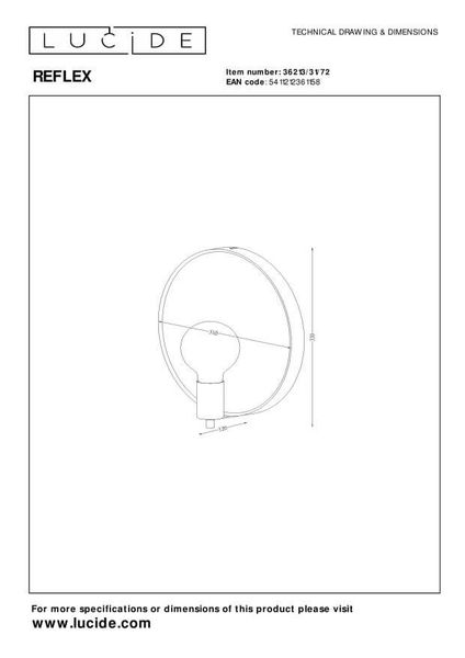 Lucide REFLEX Wandleuchte E27 Helles Holz 36213/31/72