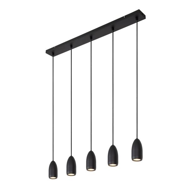 Lucide EVORA Pendelleuchte 5x GU10 Schwarz 45406/05/30