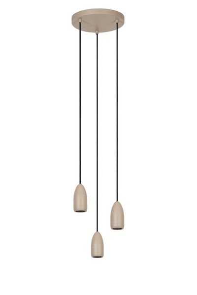 Lucide EVORA Pendelleuchte 3x GU10 Taupe, Schwarz 45406/13/41