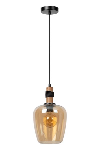 Lucide ILONA Pendelleuchte E27 Amber, Schwarz 45408/22/62