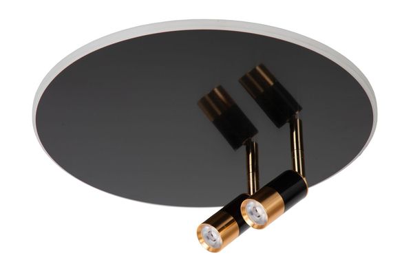 Lucide JUBEL LED Deckenleuchte 2x 5W dimmbar 360° drehbar Schwarzchrom, Mattes Gold, Messing 71100/40/09