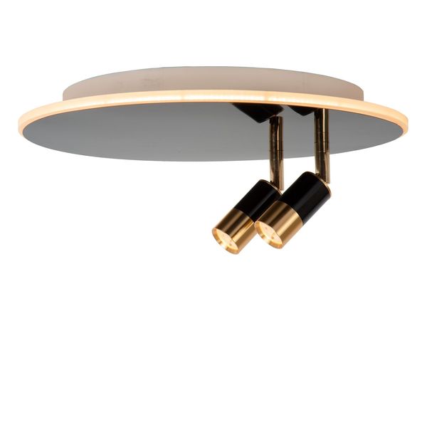 Lucide JUBEL LED Deckenleuchte 2x 5W dimmbar 360° drehbar Schwarzchrom, Mattes Gold, Messing 71100/40/09