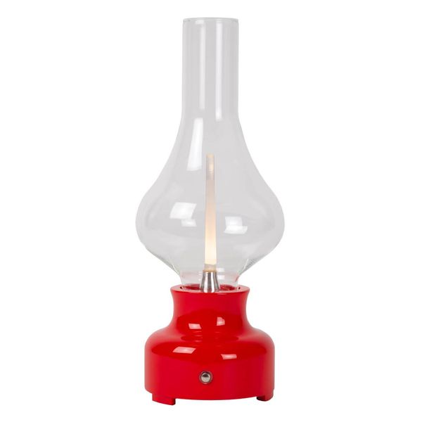 Lucide JASON LED Tischlampe 3-Stufen-Dimmer 2W dimmbar Rot, Transparent 74516/02/32