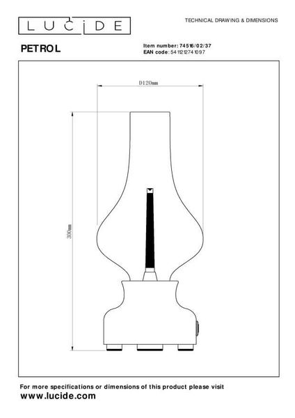 Lucide JASON LED Tischlampe 3-Stufen-Dimmer 2W dimmbar Türkis, Transparent 74516/02/37