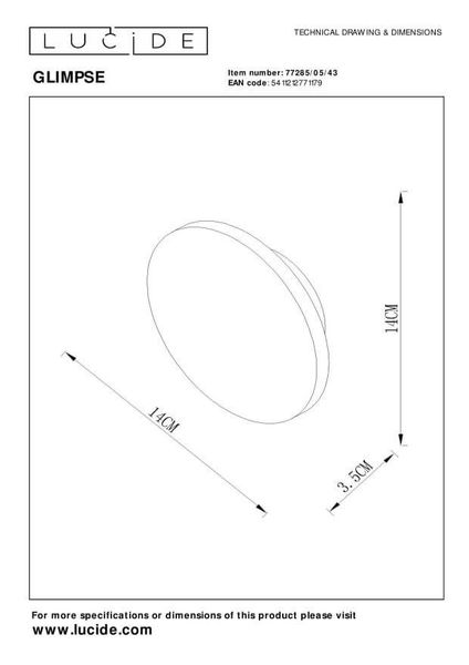 Lucide GLIMPSE LED Wandleuchte 5W Braun 77285/05/43