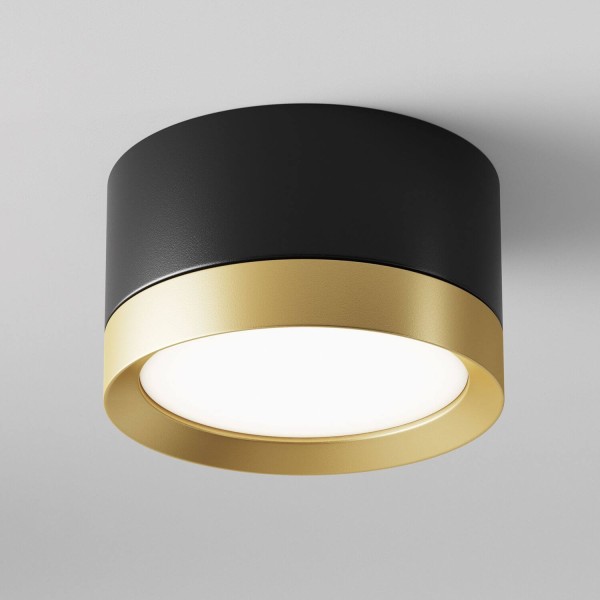 Maytoni Hoop Deckenleuchte, Deckenlampe GX53 5cm Schwarz / Gold