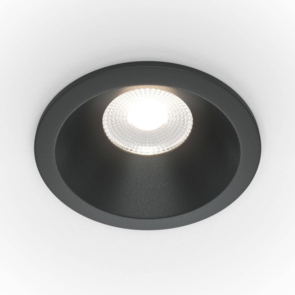 Maytoni Zoom LED Downlight, Einbauleuchte 12W dimmbar Schwarz IP65 90Ra Ø8,5mm Warmweiss