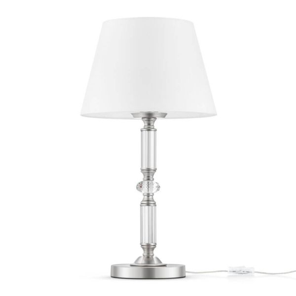 Maytoni Riverside Tischleuchte, Tischlampe E27 Weiss Stoff