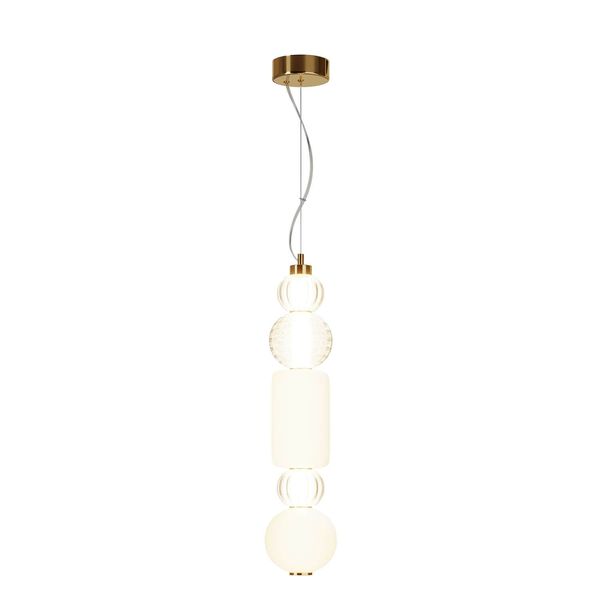 Maytoni Collar LED Pendelleuchte, Hängeleuchte 35W Gold-Farbe Warmweiss