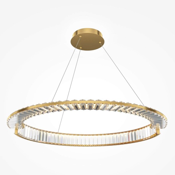 Maytoni Krone LED Pendelleuchte, Hängeleuchte 45W Gold-Farbe 90Ra Neutralweiss