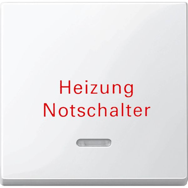 Merten 435119 Wippe mit Kontrollfenster und Aufdruck Heizungsnotschalter, polarweiß glänzend, System M