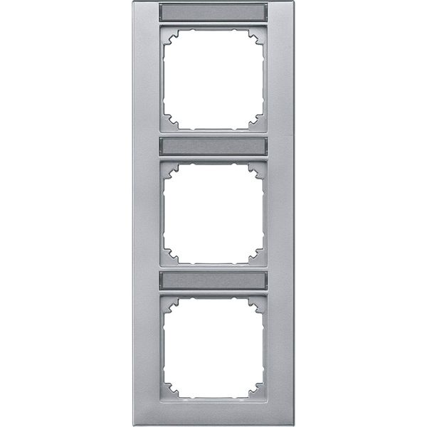 Merten 476360 M-PLAN-Rahmen, 3fach beschriftbar, senkrecht aluminium