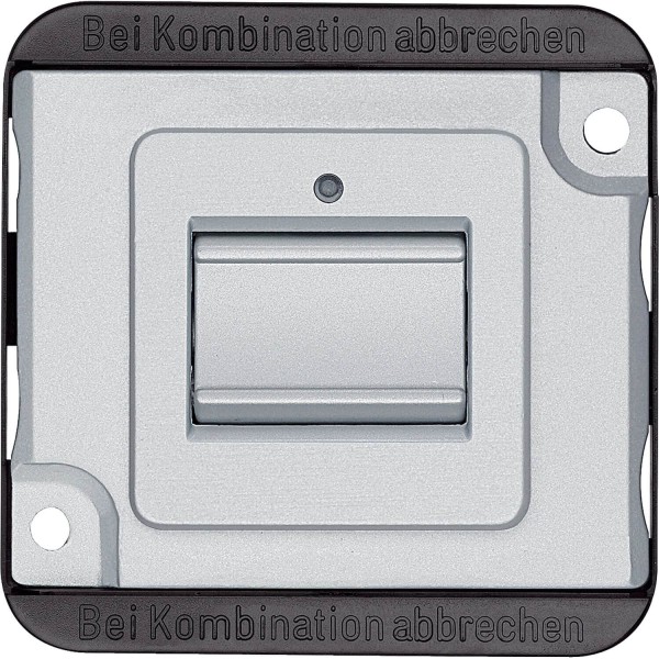 Merten MEG3156-7060 Taster-Einsatz mit N-Klemme, Wechsel 1-polig, 10A, AC250V Steckklemmen, mattsilber,PANZER