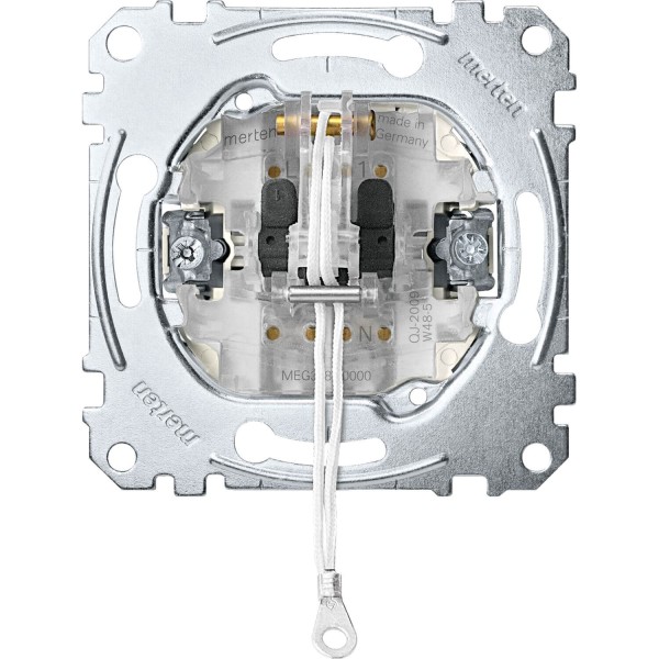 Merten MEG3184-0000 Zug-Taster-Einsatz mit separatem Meldekontakt, Schließer 1-polig , 10A, AC250V Steckklemmen