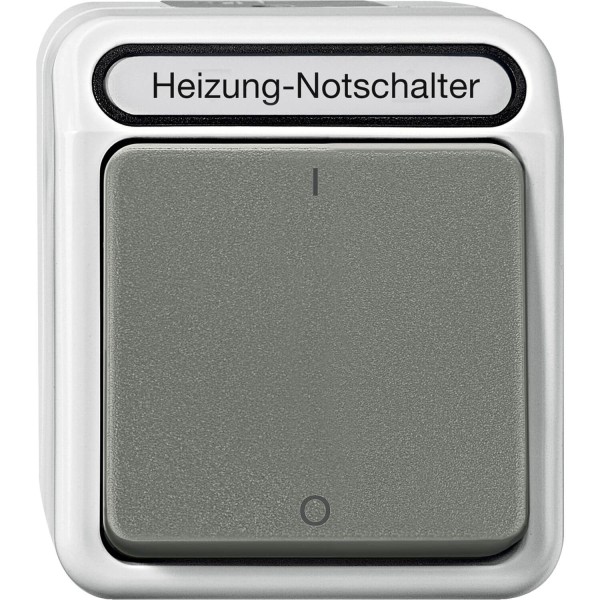 Merten MEG3643-8029 Heizungs-Notschalter, Aus, 3-polig mit Kontrolllicht, lichtgrau, AQUASTAR