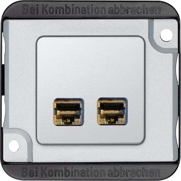 Merten MEG4576-7022 Panzer Actassi Anschlussmodul RJ45, 2fach, mit Zentralplatte