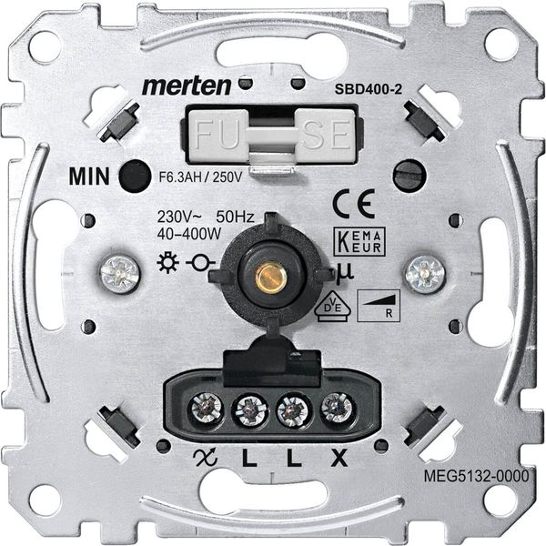 Merten MEG5132-0000 Drehdimmer-Einsatz für ohmsche Last mit Druck-Wechselschalter, 40-400 W