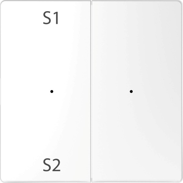 Merten MEG5226-6035 Wippen für Taster-Modul 2fach (Szene1/2, blank), Lotosweiß, System Design