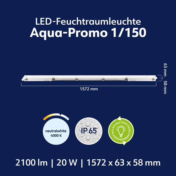 Müller Licht Feuchtraumleuchte Aqua-Promo 1/150 white Gen. 10 20800197