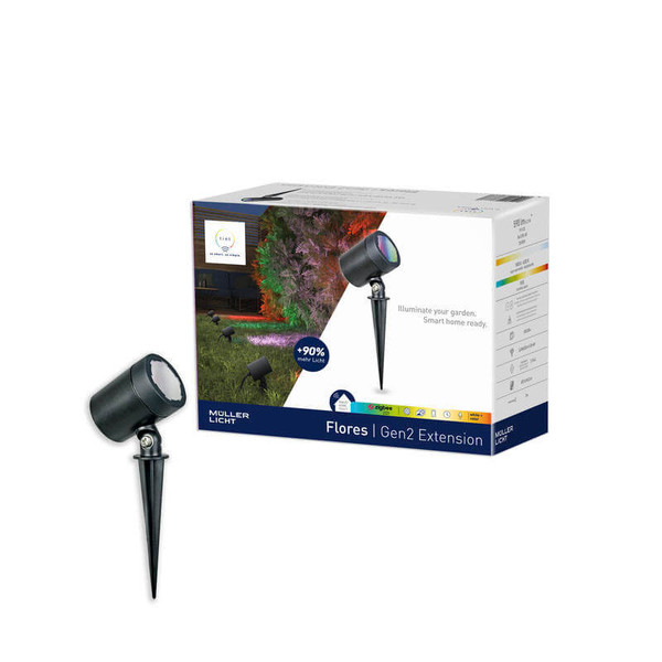 Müller Licht LED Outdoor Wegeleuchte tint LED-Gartenspot Flores Gen2 Extension 1x 404053