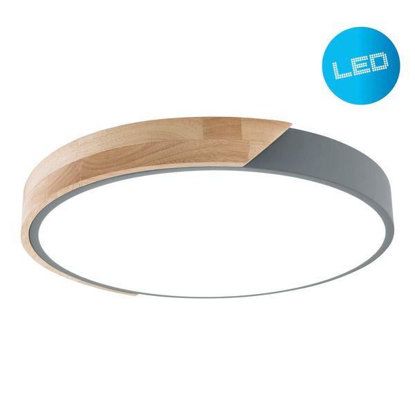 Näve LED Deckenleuchte BORNEO Ø31cm 12W Warmweiss grau 1360316