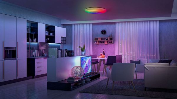 Näve LED Deckenleuchte RAINBOW Ø58cm Steuerbare Lichtfarbe bunt dimmbar RGB 1373261