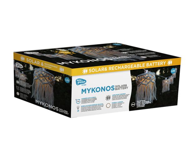 NewGarden MYKONOS LED Leuchtgirlande Baumwolle Solar 8m E12 IP44