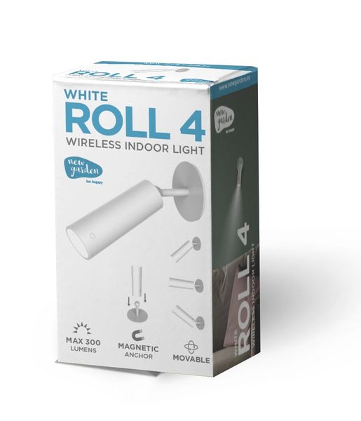 NewGarden ROLL 4 LED Wand-/Deckenleuchte Rund kabellos USB weiß