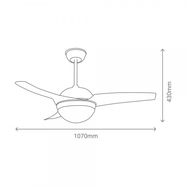 Leiser Deckenventilator mit LED Leuchte Sulion NEWTON Ø107cm CCT Grau mit Fernbedienung