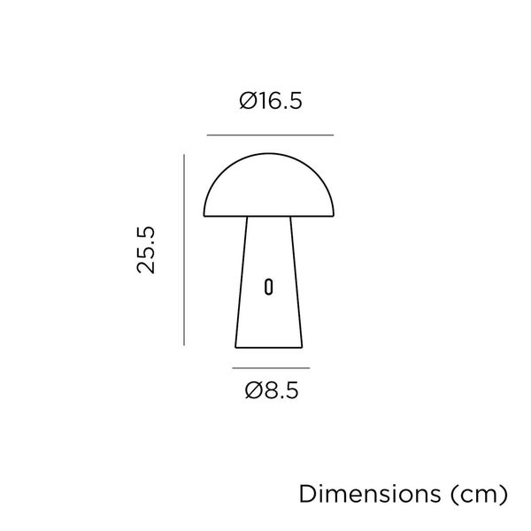 NewGarden SHITAKE LED Batterie-Tischleuchte, kabellos und tragbar, Outdoor dimmbar IP44