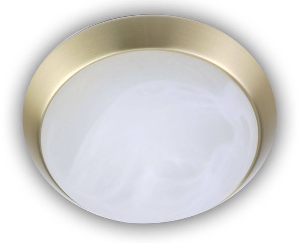 Niermann LED 10W Deckenleuchte Alabaster-Glas, Messing matt, 30cm, warmweiss, Made in Germany