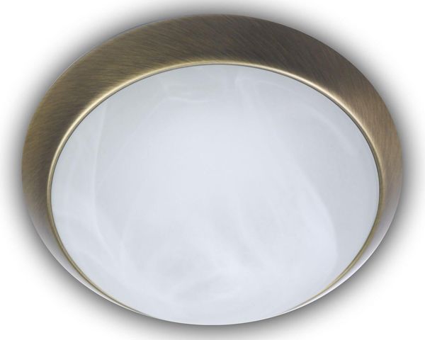 Niermann LED 10W Deckenleuchte Alabaster-Glas, Altmessing, 30cm, warmweiss, Made in Germany