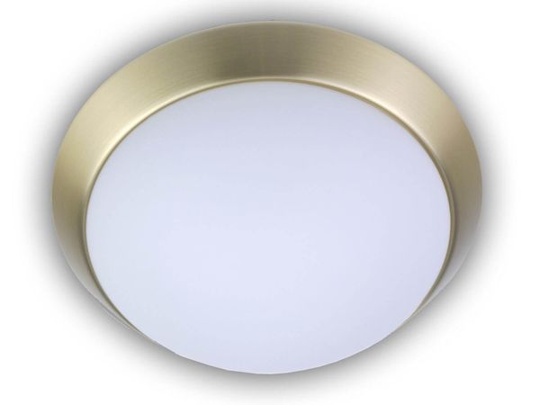 Niermann LED 14W Deckenleuchte Opal matt Glas, Messing matt, 40cm, warmweiss, Made in Germany