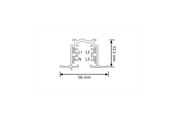 Nordic Global Trac Stromschiene 3-Phasen Einbau DALI 1m XTSCF6100-1 grau