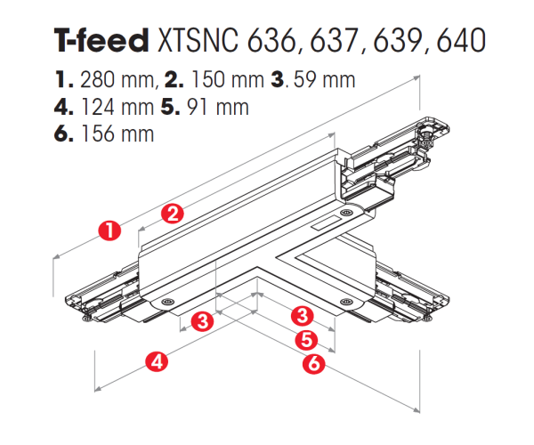 Nordic Global Trac T-Verbinder 3-Phasen DALI XTSNC636-2 schwarz