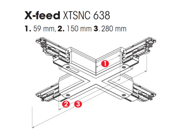 Nordic Global Trac X-Verbinder 3-Phasen DALI XTSNC638-3 weiss