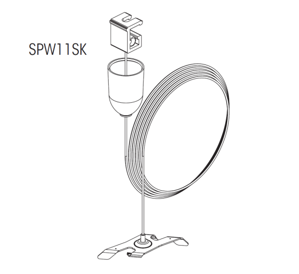 Nordic Global Trac Abhängeset Clip + Baldachin + Deckenbefestigung SPW11SK-1/1,5M grau