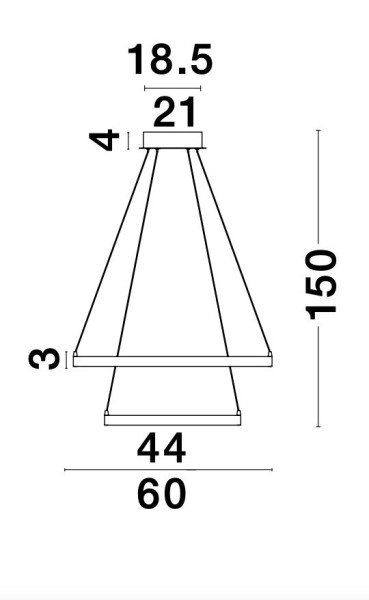 Nova Luce LEON LED Pendelleuchte Blattgold 67W Warmweiss 150x60cm 8100281