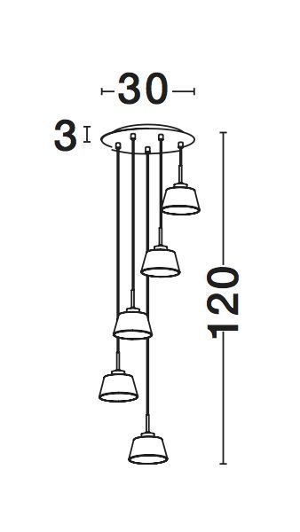 Nova Luce BOCCALE Pendelleuchte G9 5-fach Chrom 120x30cm dimmbar 1300301305