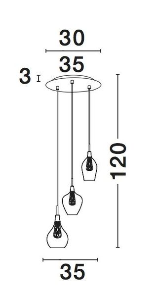 Nova Luce FILO Pendelleuchte G9 3-fach Gold 120x37cm dimmbar 1500202803