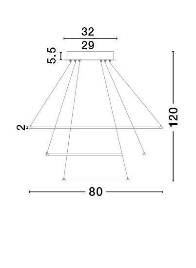 Nova Luce DEA LED Pendelleuchte Weiß 130W Warmweiss 120x80cm 17222001