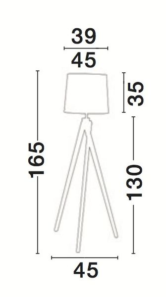 Nova Luce ALMA Stehlampe E27 Naturholz 165x45cm 60201