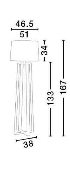 Nova Luce ALMA Stehlampe E27 Naturholz 167x38cm 60202