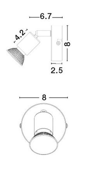 Nova Luce BASE Deckenleuchte GU10 Nickel 8x6,7x10,9cm dimmbar 660001